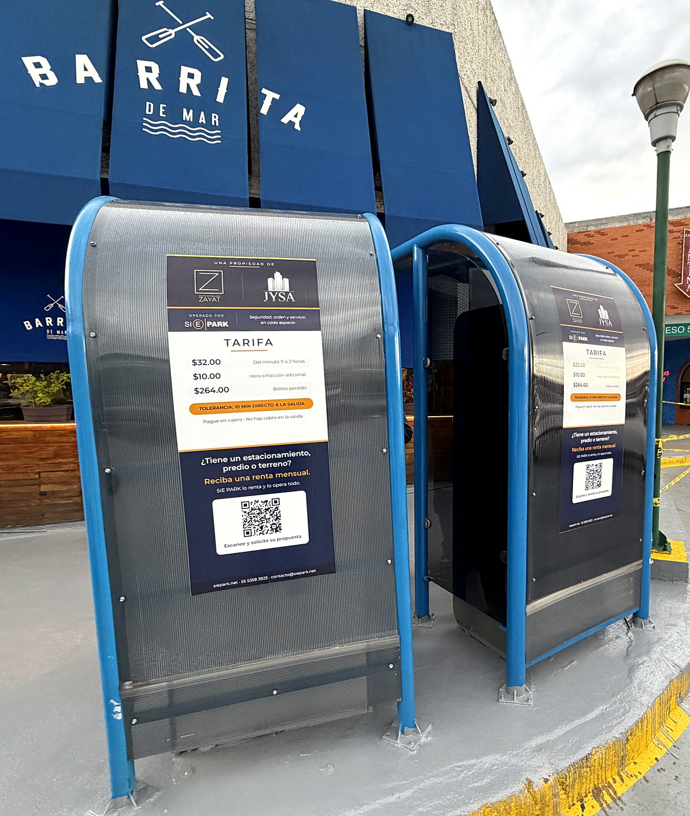 Módulos exteriores de cobro automatizado con tarifa a la vista